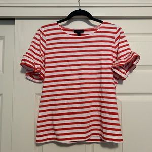 NWT J.Crew Ruffle Sleeve Tee